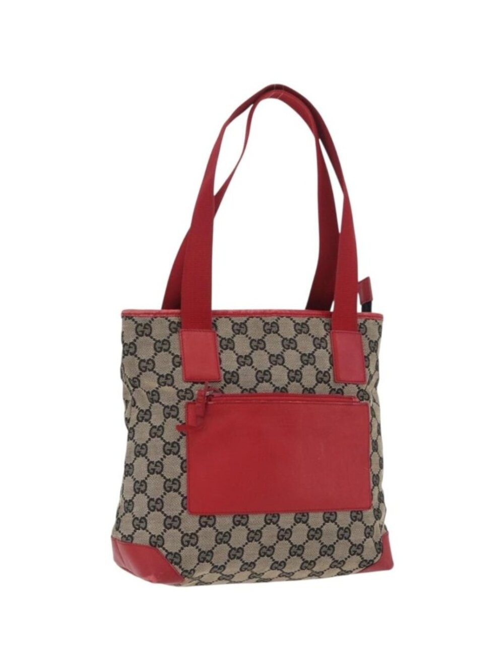 GUCCI GG Canvas Tote Bag Beige Silver 019 0402 3754